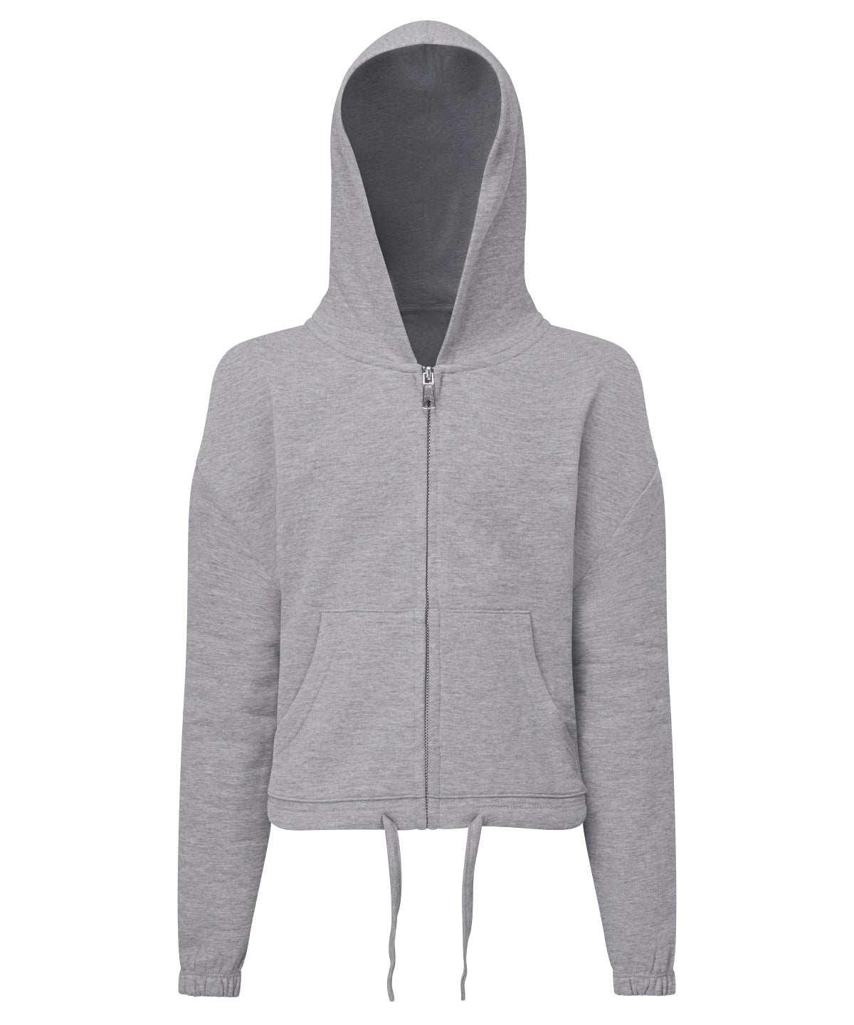 TriDri® Recycelter Oversize-Kapuzenpullover mit durchgehendem Reißverschluss für Kinder | Heather Grey