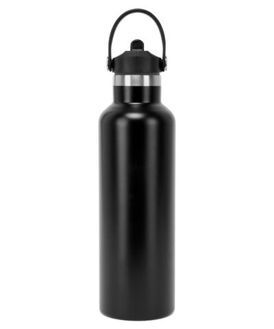 Botella de agua deportiva al vaco TriDri® con pajita abatible | Negro