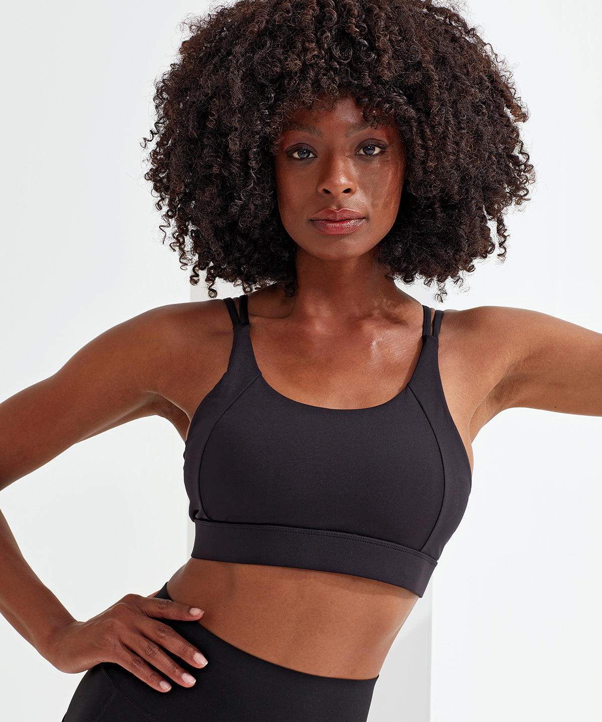 TriDri® Crisscross-Sport-BH für Damen (mittlere Stützkraft) | Schwarz