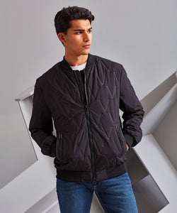 Chaqueta bomber moldeada Vector | Negro
