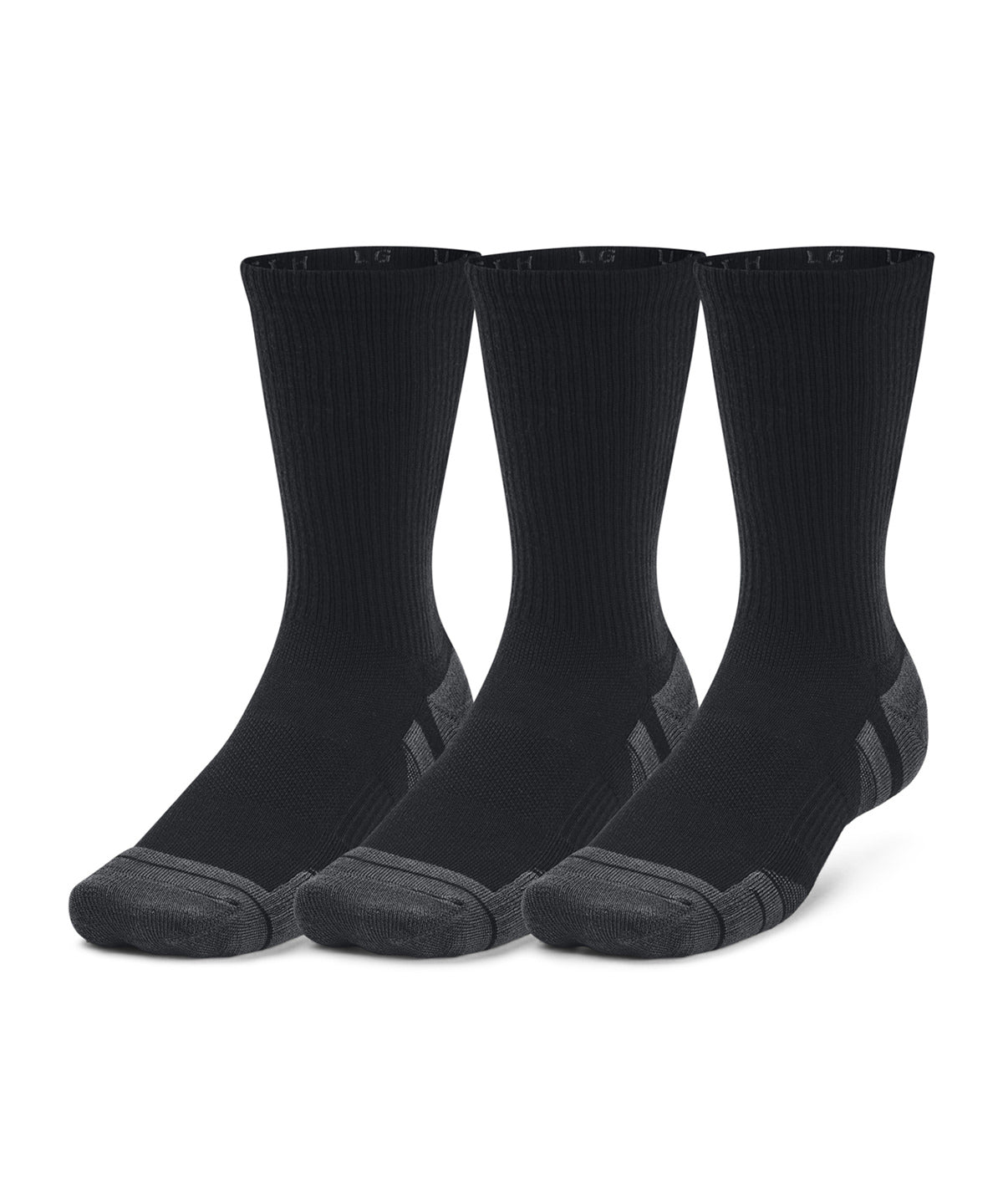 UA Performance Tech 3er-Pack Wadenhohe Socken | Schwarz