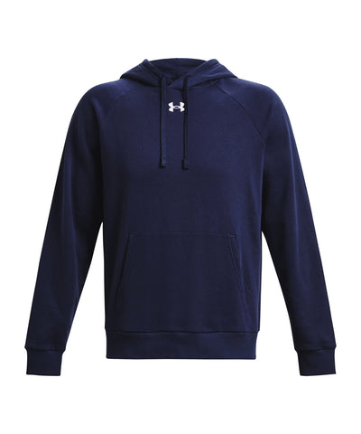 Sudadera con capucha de fleece UA Rival | Azul Marino Medianoche/Blanco