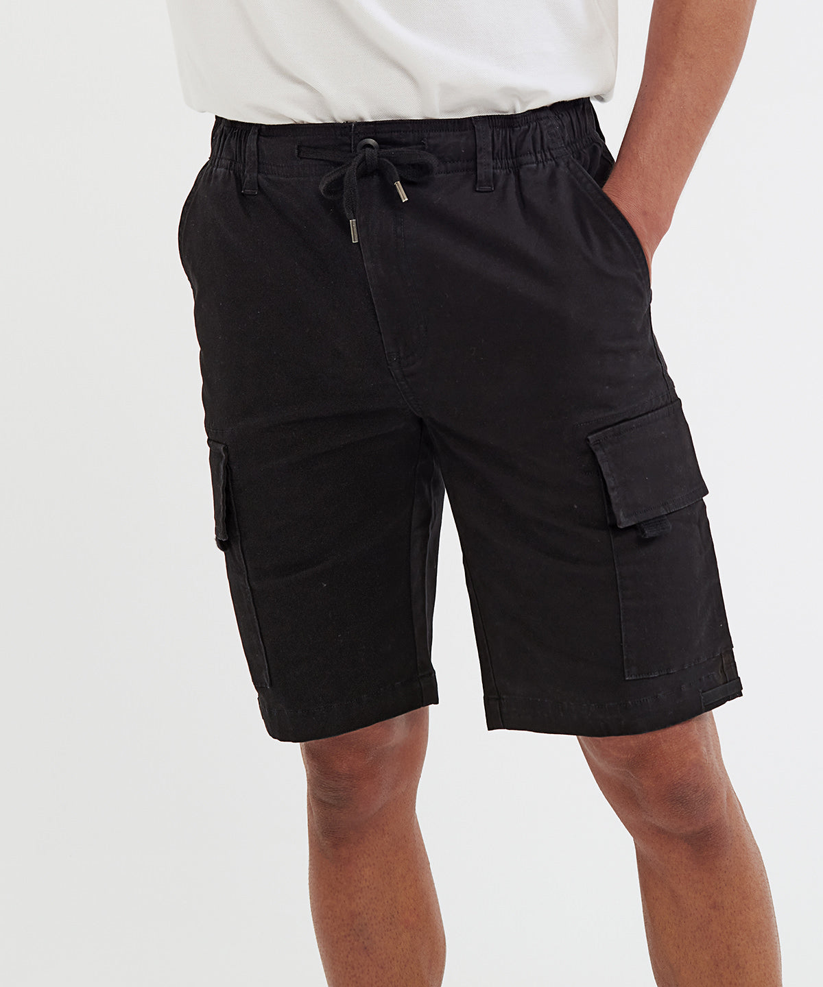 Pantalons cortos de carga con cordón para hombre | Bleu Marin