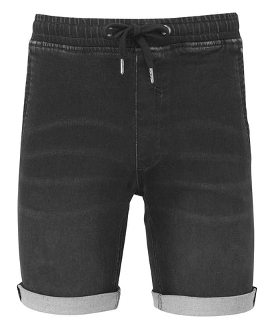 Herren-Jeansshorts mit Kordelzug | Schwarz