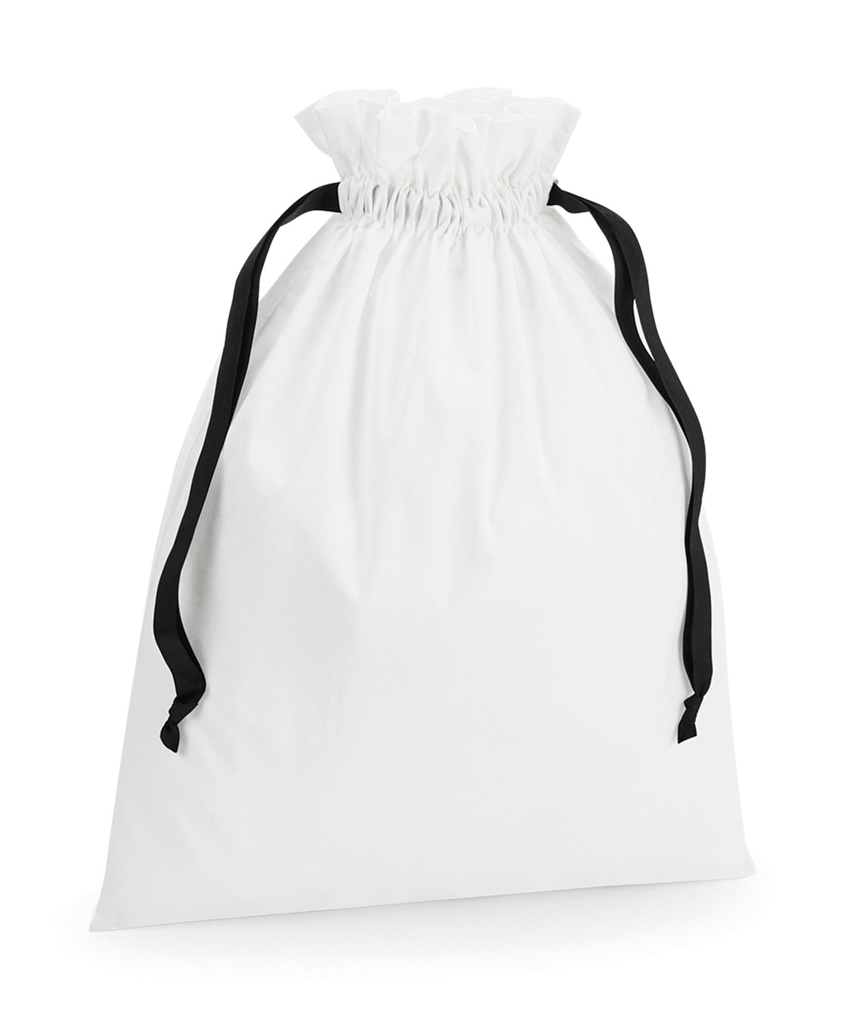 Bolsa de regalo de algodón con cordón de lazo | Blanco Suave/Negro
