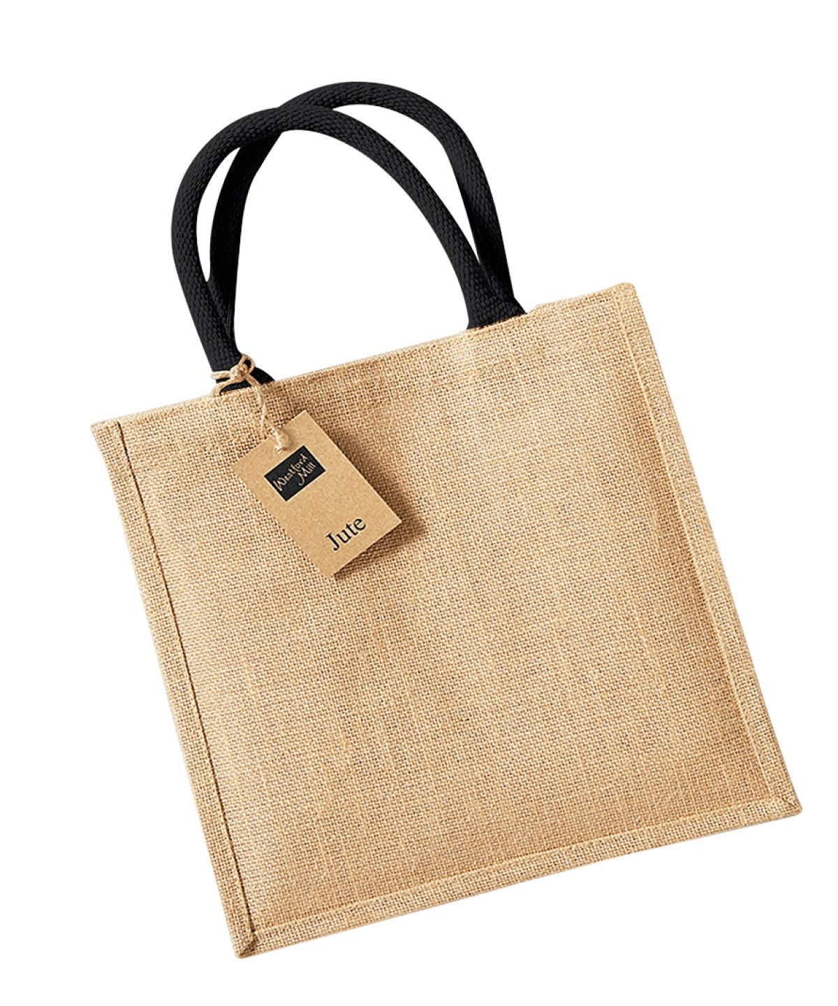 Bolso de yute midi | Natural/Negro