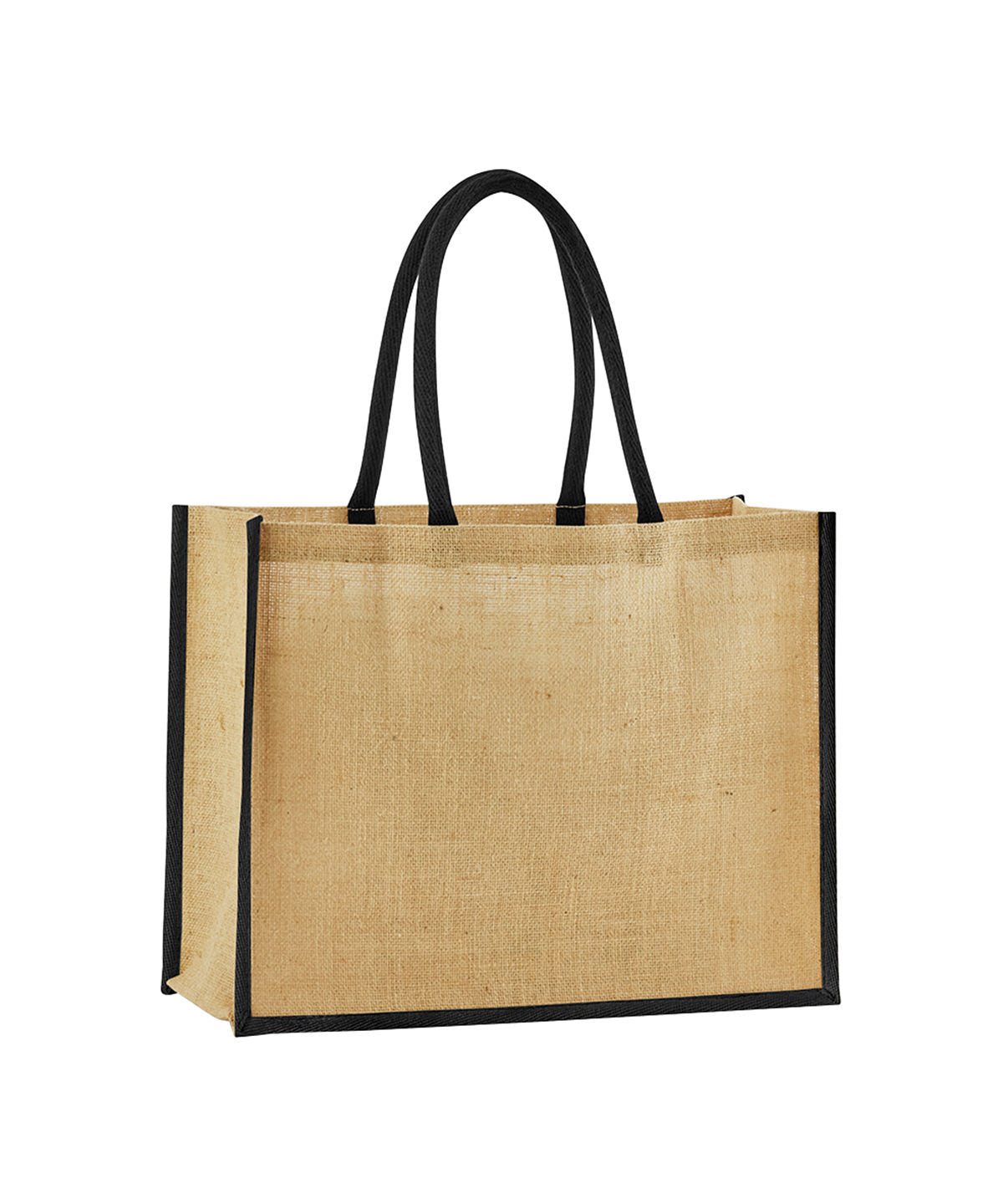 Klassischer Shopper aus gestärkter Naturjute | Natur/Schwarz