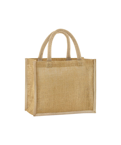 Bolso de yute natural almidonado midi | Natural