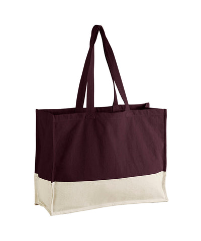 EarthAware® bolso shopper orgánico a contraste | Oxblood/Natural -> Granate/Natural