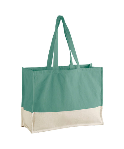 EarthAware® bolso shopper orgánico a contraste | Verde Salvia/Natural