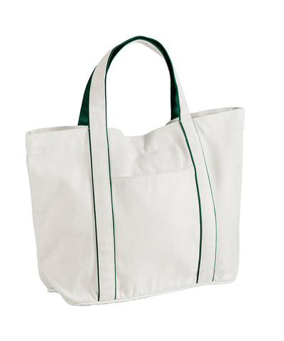 Bolso mediano Courtside | Blanco Suave/Verde Botella