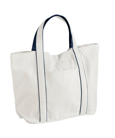 Bolso mediano Courtside | Blanco Suave/Azul Marino Francés