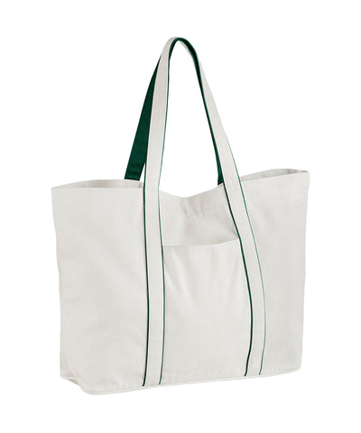 Bolso grande Courtside | Blanco Suave/Verde Botella