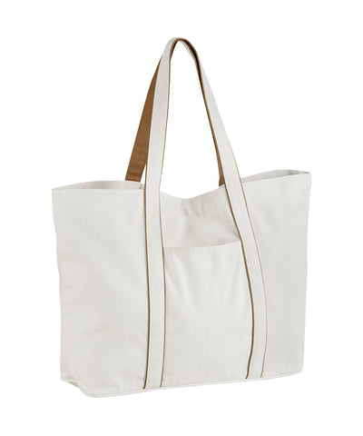 Bolso grande Courtside | Blanco Suave/Caramelo