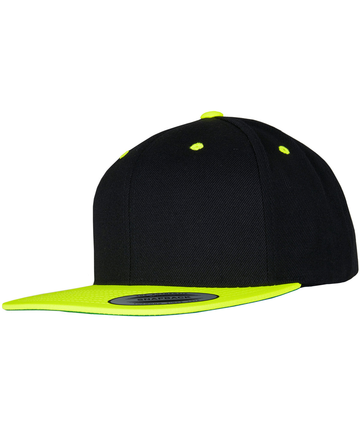 La clsica gorra snapback de 2 tonos (6089MT) | Negro/Amarillo Nen