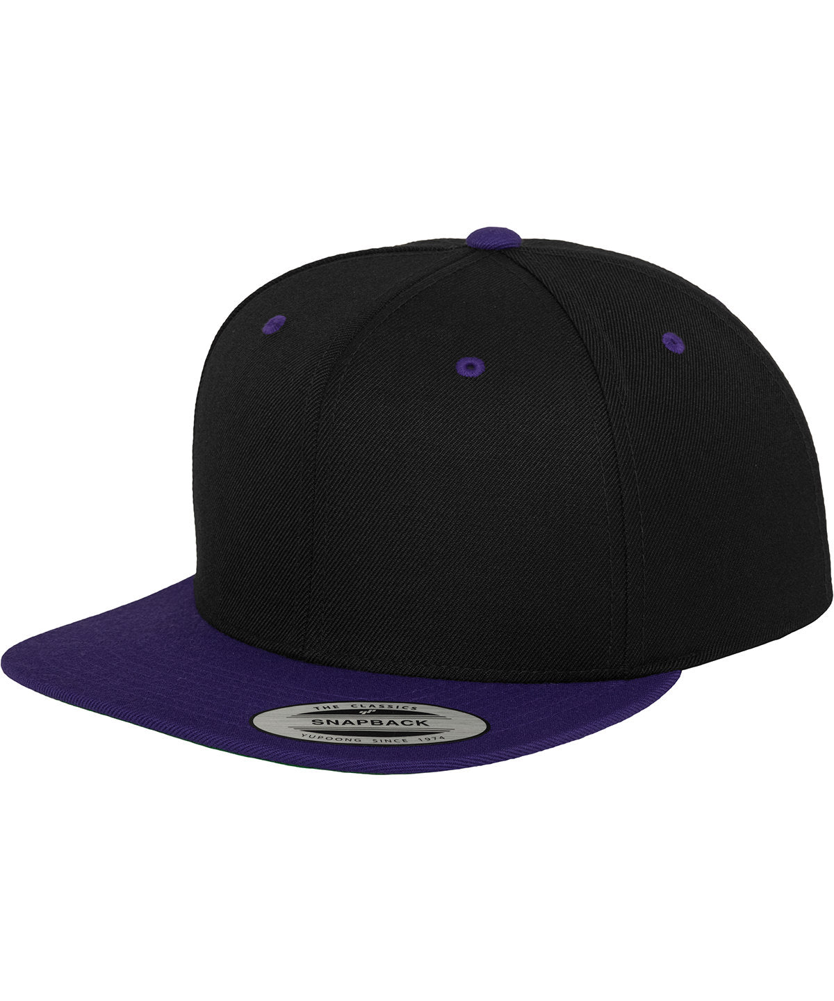 La clsica gorra snapback de 2 tonos (6089MT) | Negro/Morado