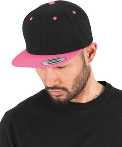 La clsica gorra snapback de 2 tonos (6089MT) | Negro/Verde Azulado