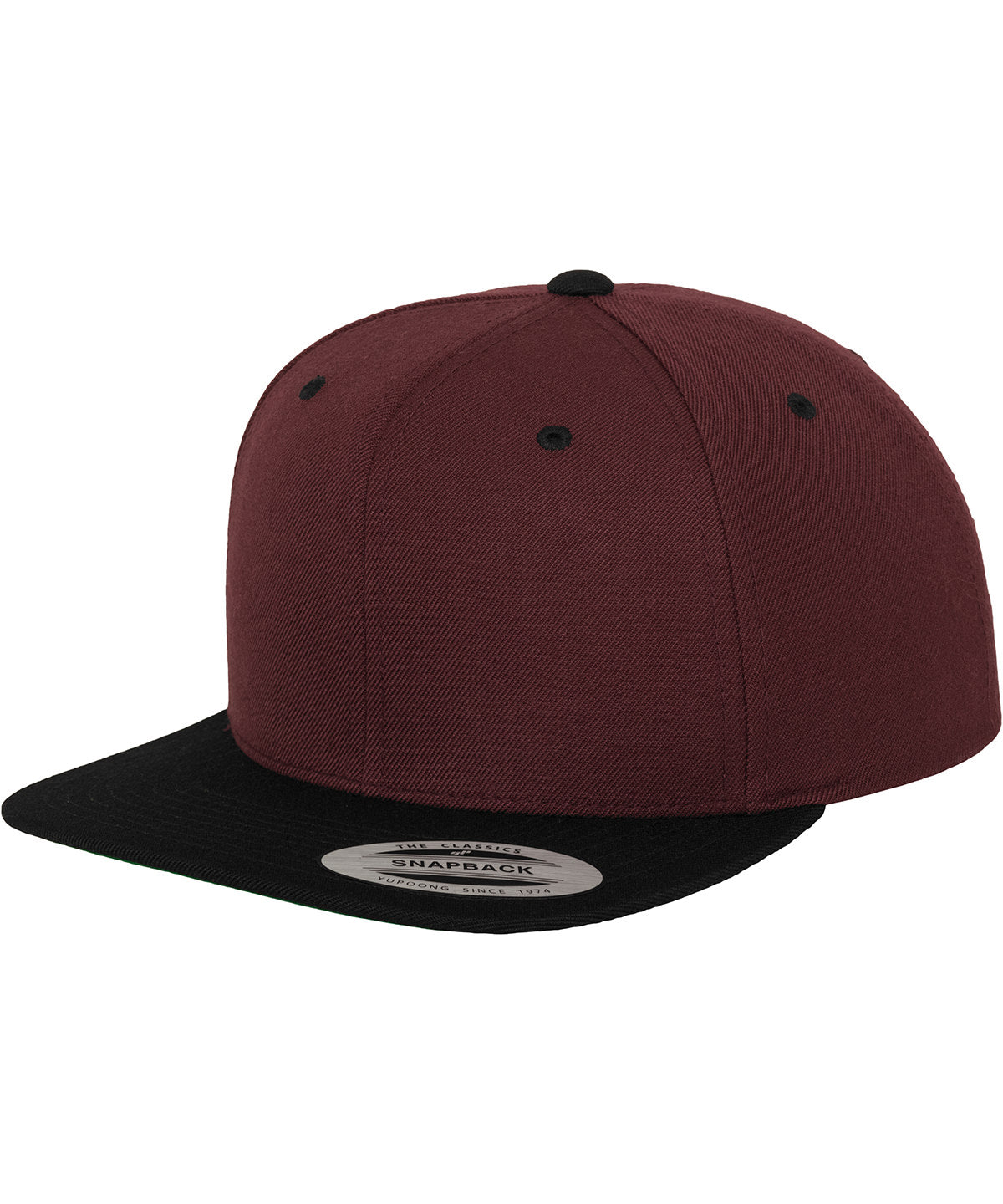 La clsica gorra snapback de 2 tonos (6089MT) | Granate/Negro