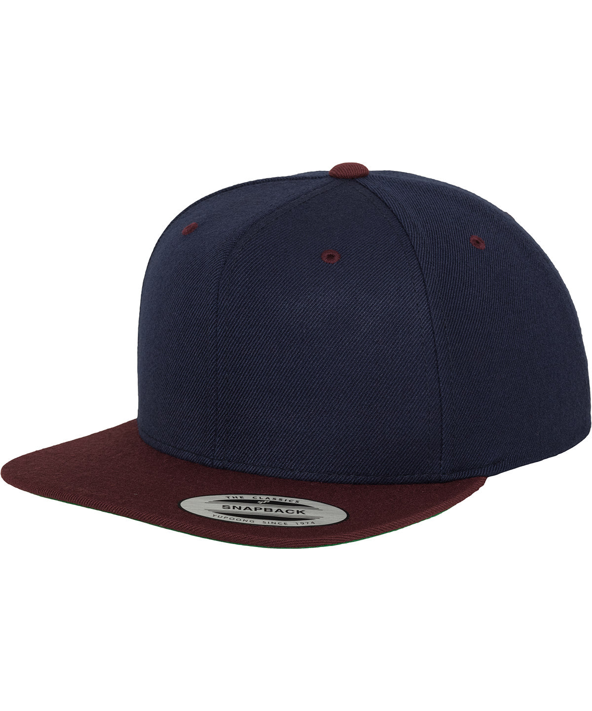 La clsica gorra snapback de 2 tonos (6089MT) | Azul Marino/Granate
