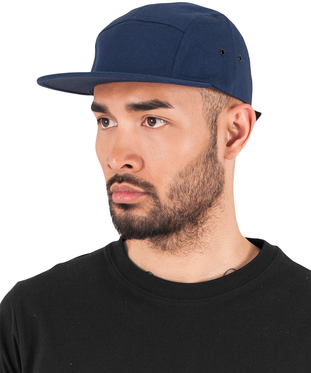Klassische 5-Panel-Jockey-Kappe (7005) | Schwarz