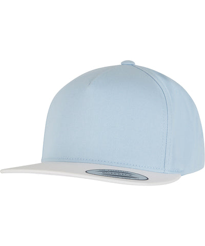 Gorra snapback classique de 5 panneaux (6007) | Bleu Claro/Blanco