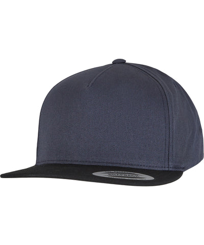 Gorra snapback classique de 5 panneaux (6007) | Bleu Marin/Nègre