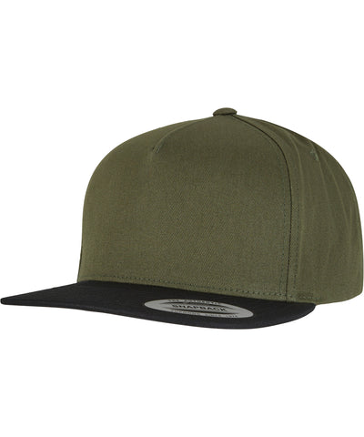 Gorra snapback classique de 5 panneaux (6007) | Vert/Nègre