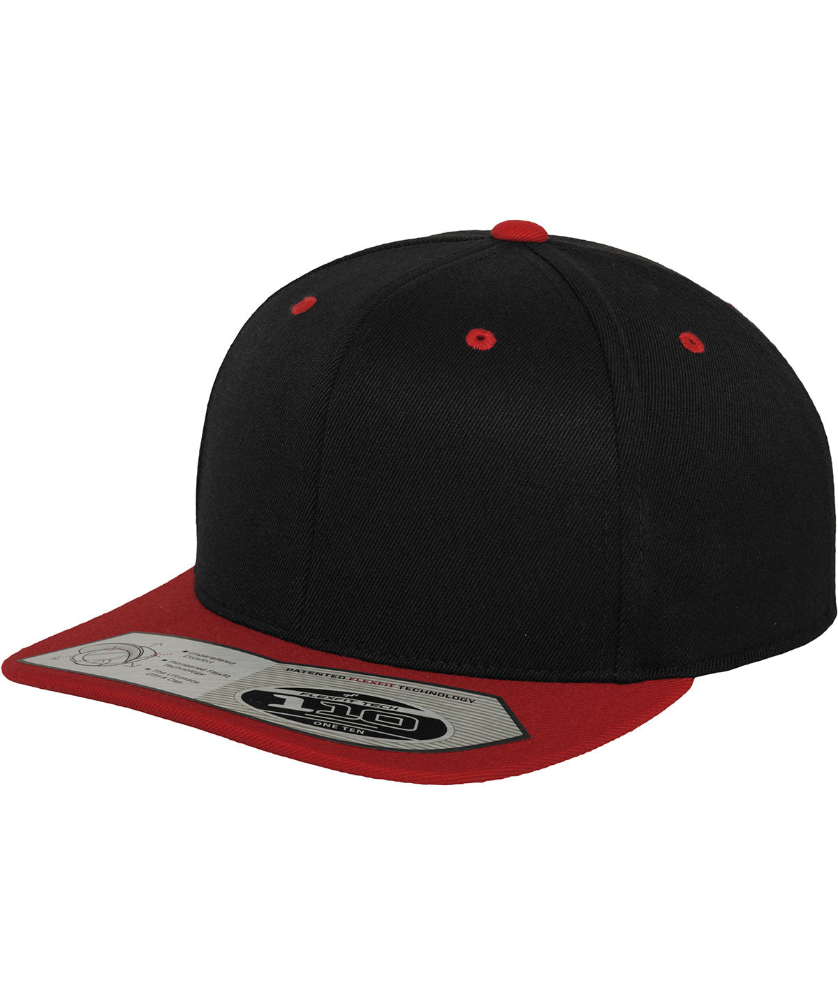 Fitted Snapback Cap 110 | Schwarz/Rot