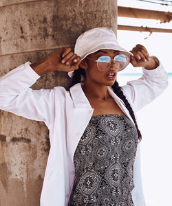 Gorra de cubo de sarga de algodn Flexfit (5003) | Negro