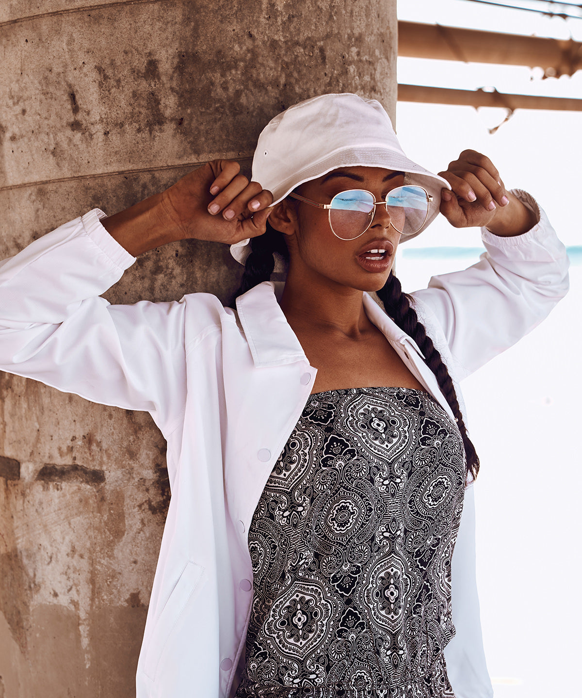 Gorra de cubo de sarga de algodn Flexfit (5003) | Naranja