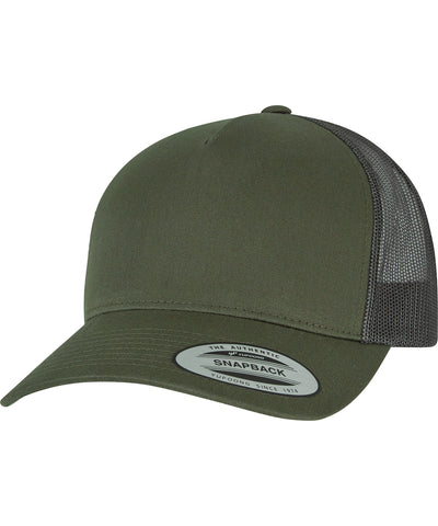 Retro 5-Panel Trucker Hat (6506) | Schokoladenbraun/Grau