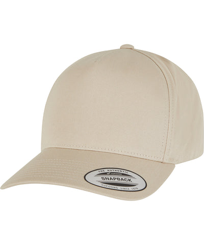 Gorra snapback clsica de 5 paneles curvados (7707) | Beige