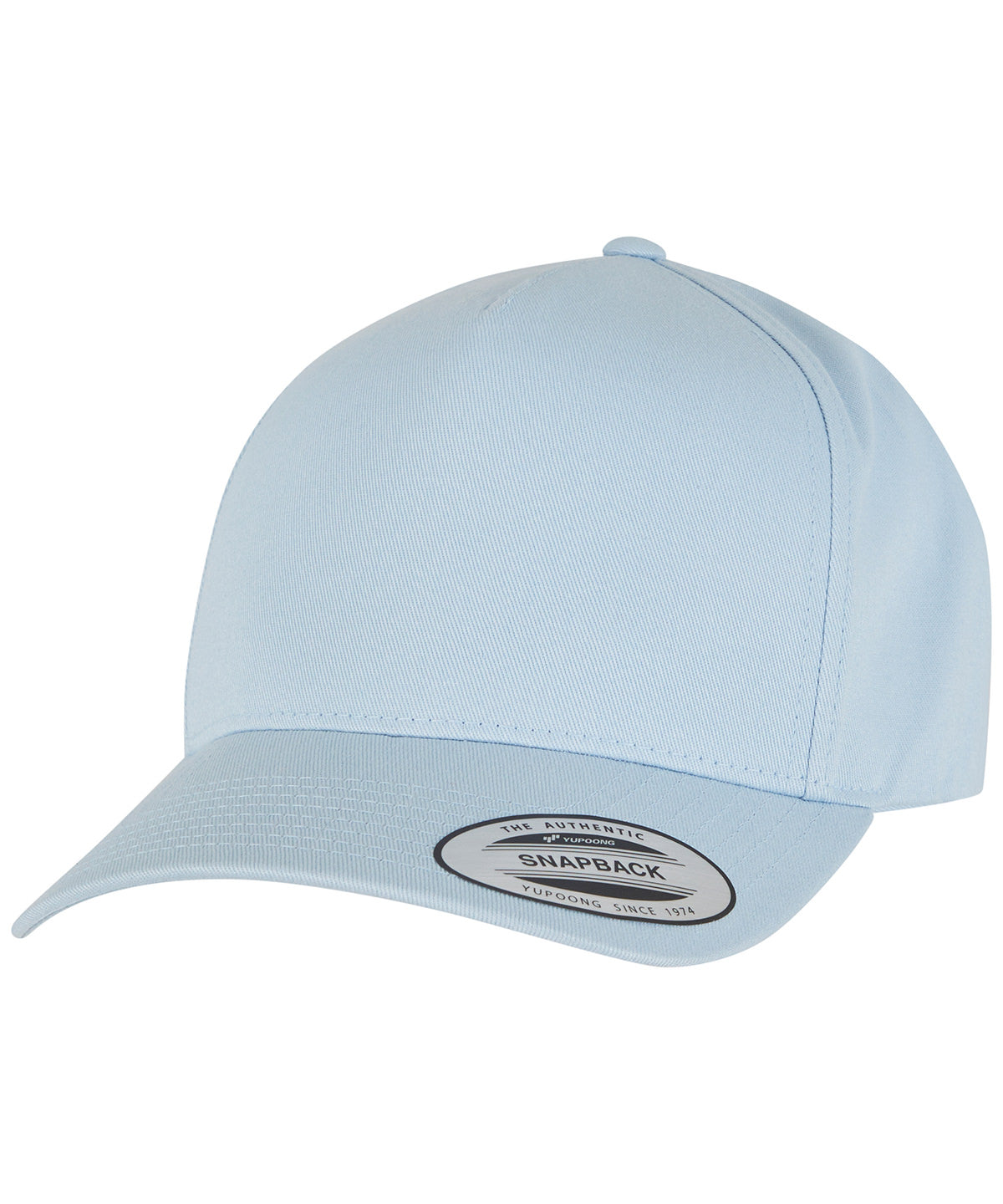Klassische 5-Panel Curved Snapback Cap (7707) | Himmelblau
