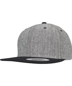 Gorra snapback slida melange (6089MS) | Melange Negro/Negro