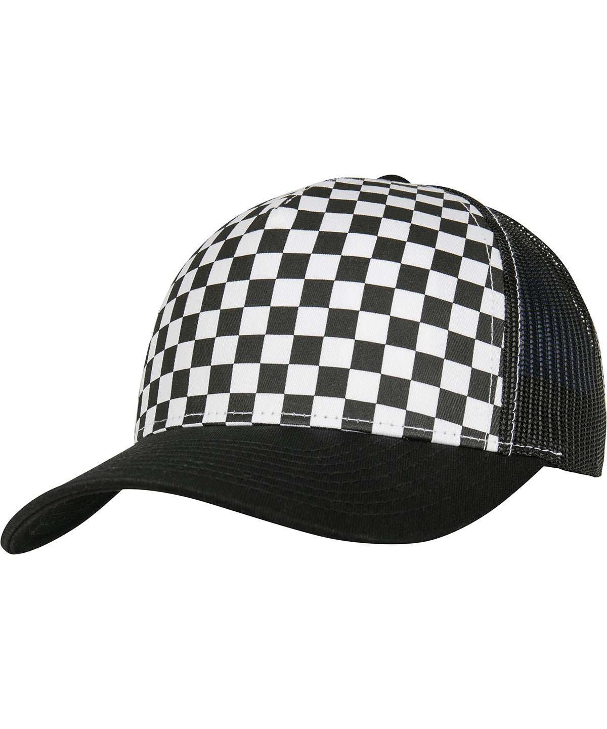 Retro Checkered Trucker (6506CB) | Schwarz/Weiß
