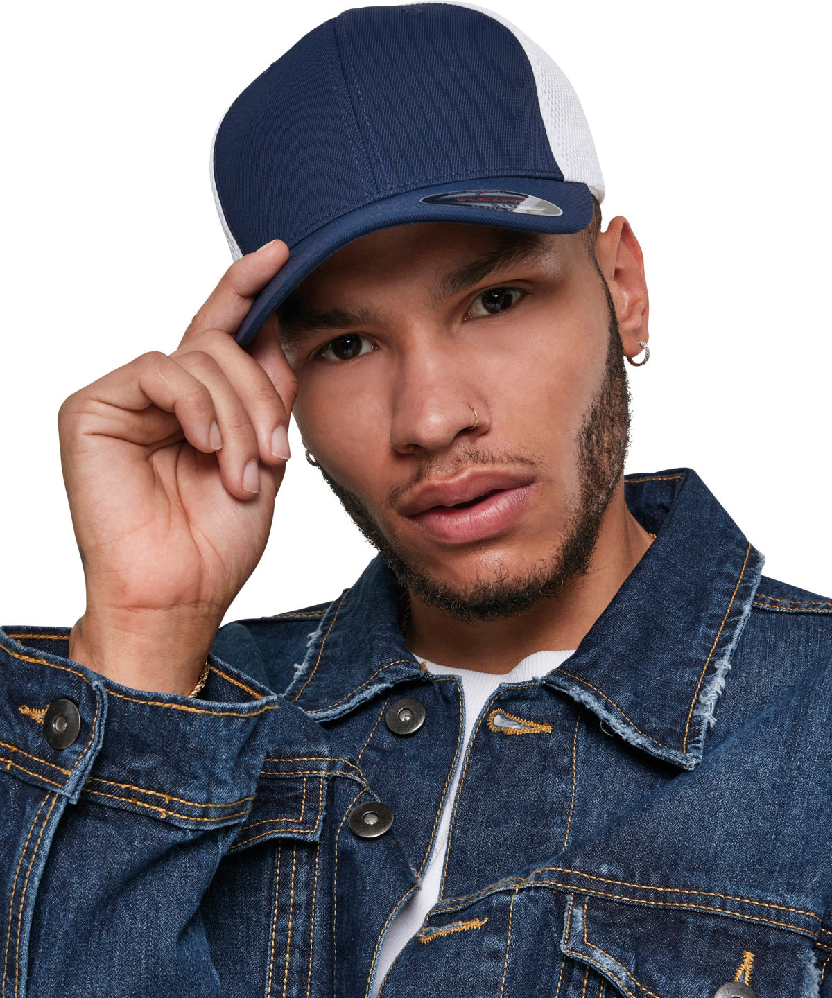 Flexfit ultra-fibra y airmesh bicolor (6533T) | Azul Marino/Blanco