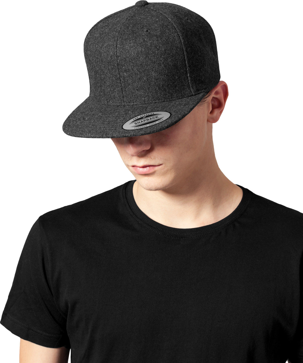 Melton Wool Snapback Cap (6689M) | Dunkelgrau