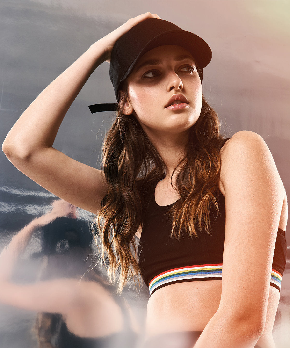 6-Panel Curved Brim Cap mit Metallverschluss (7708MS) | Schwarz