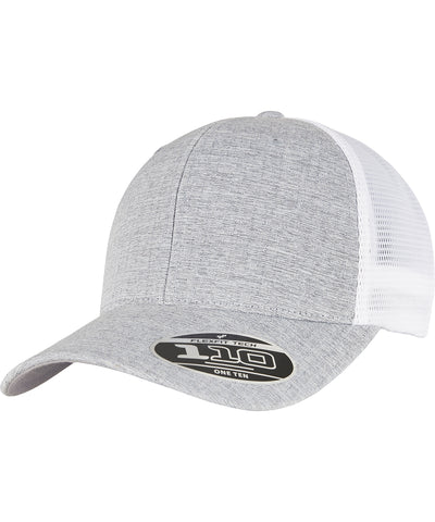 110 Two-Tone Mesh Cap (110MT) | Silber Heather/Weiß