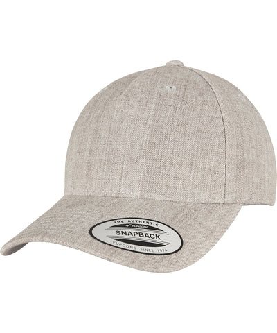YP Classics Premium 5-Panel Curved Brim Snapback Cap (5789M) | Heather Grey