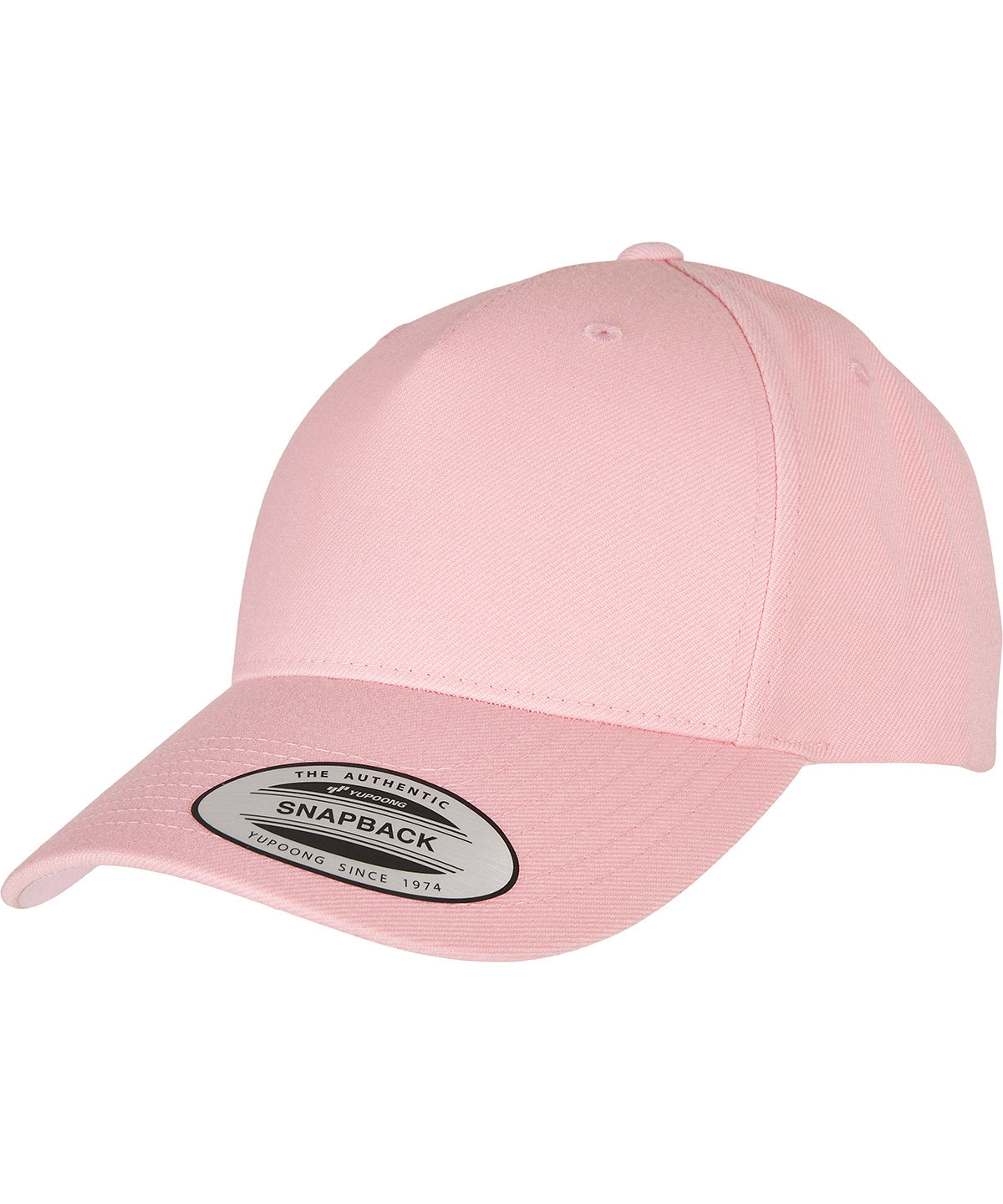 YP Classics Premium 5-Panel Curved Brim Snapback Cap (5789M) | Prism Pink