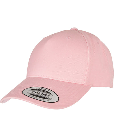YP Classics Premium 5-Panel Curved Brim Snapback Cap (5789M) | Prism Pink