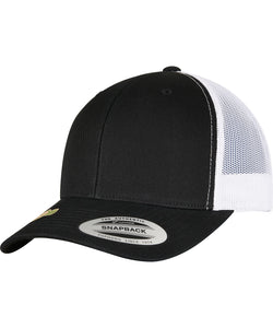 Gorra de camionero retro reciclada de YP classics 2 tonos (6606RT) | Negro/Blanco