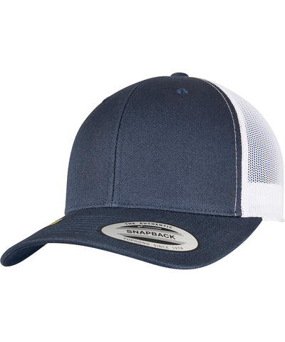 Casquette de camion rétro recyclée de YP classics 2 tons (6606RT) | Bleu Marin/Blanco
