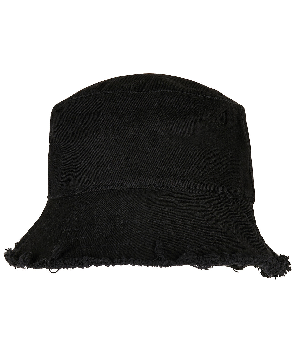 Bucket Hat mit offener Krempe | Schwarz