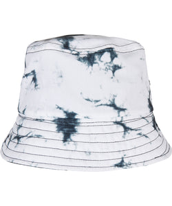 Sombrero de cubo reversible teido con batik | Negro/Blanco