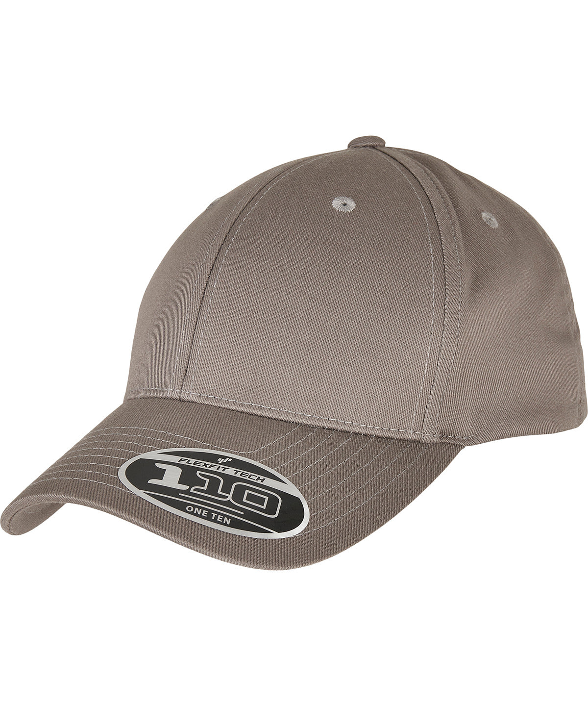 Flexfit 110 Curved Brim Snapback Cap | Grau
