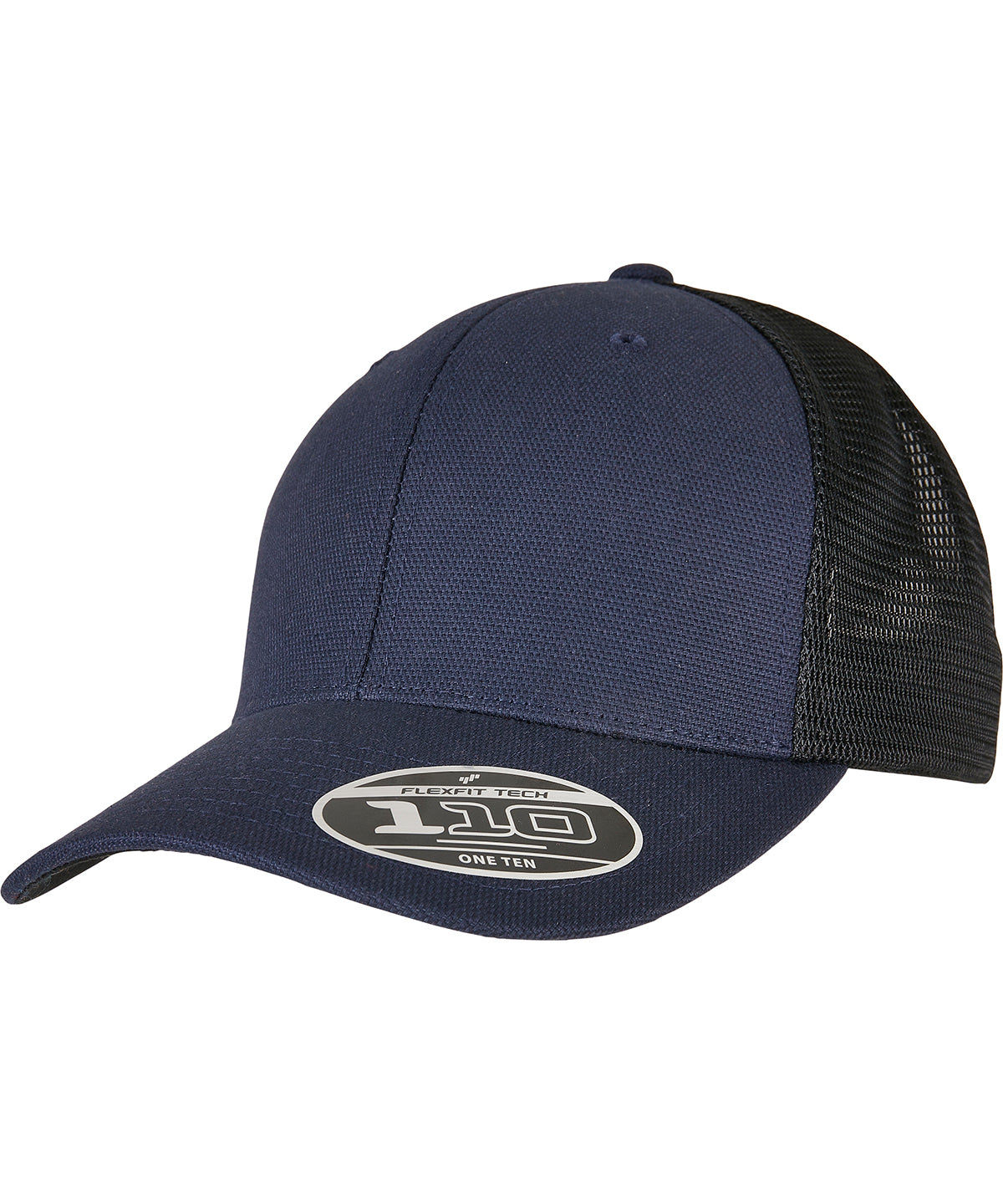 110 Gorra de camionero de lona estructurada (110ST) | Azul Marino/Negro