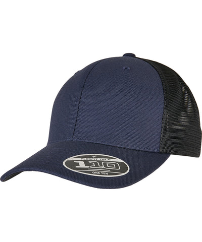 110 Gorra de camionero de lona estructurada (110ST) | Azul Marino/Negro
