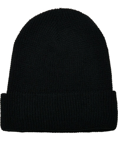 Gorro de punto de gofre con hilo reciclado (1505RY) | Negro